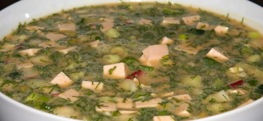 Okroshka on beer (cold beer soup)