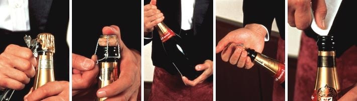 Opening a bottle of champagne the right way