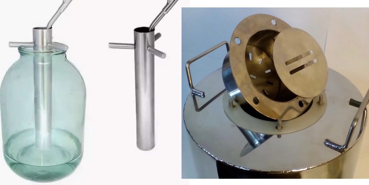 Overview of moonshine stills (columns) MSA-2 and Alpha