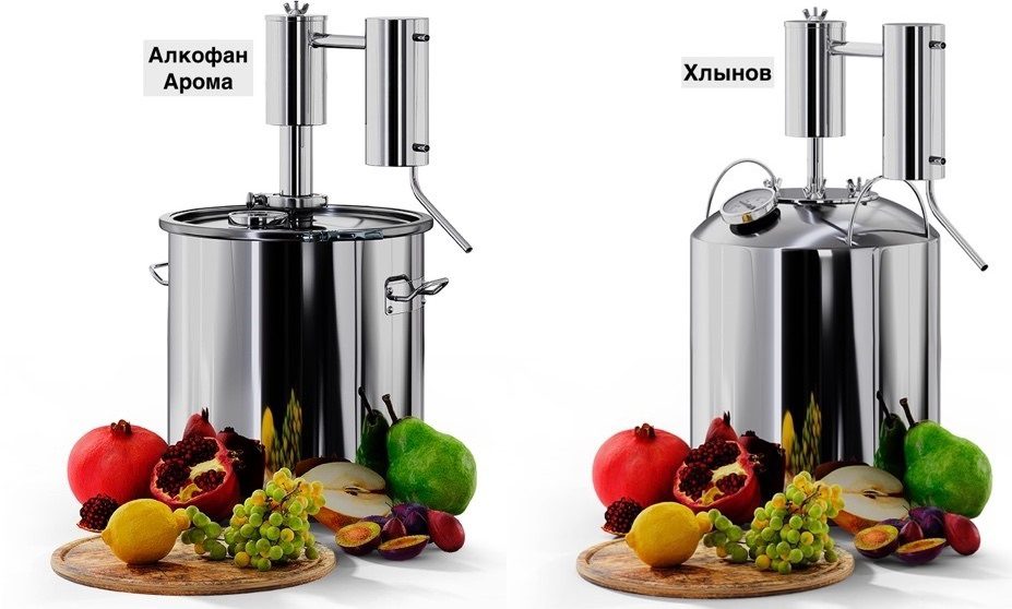 Overview of moonshine stills &#8220;Khlynov&#8221; and &#8220;Alkofan Aroma&#8221;