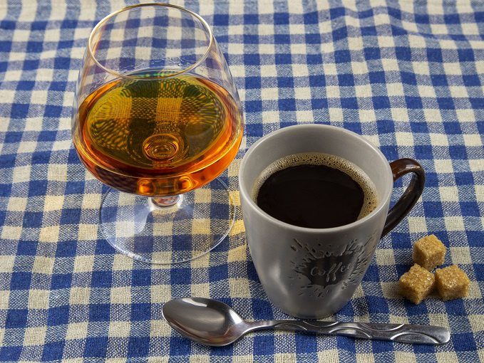 Proper coffee with rum