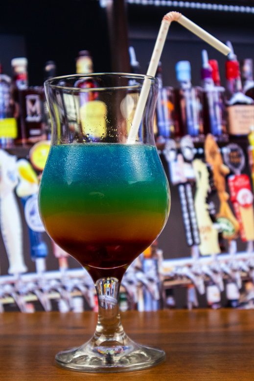 Rainbow cocktail &#8211; alcohol spectrum in one glass