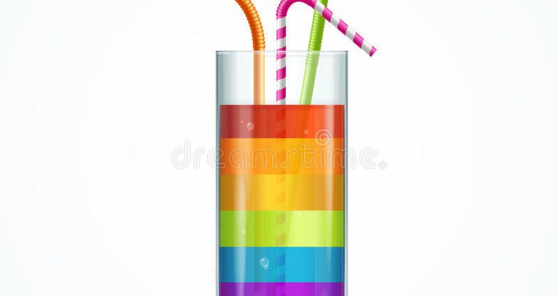 Rainbow cocktail &#8211; alcohol spectrum in one glass