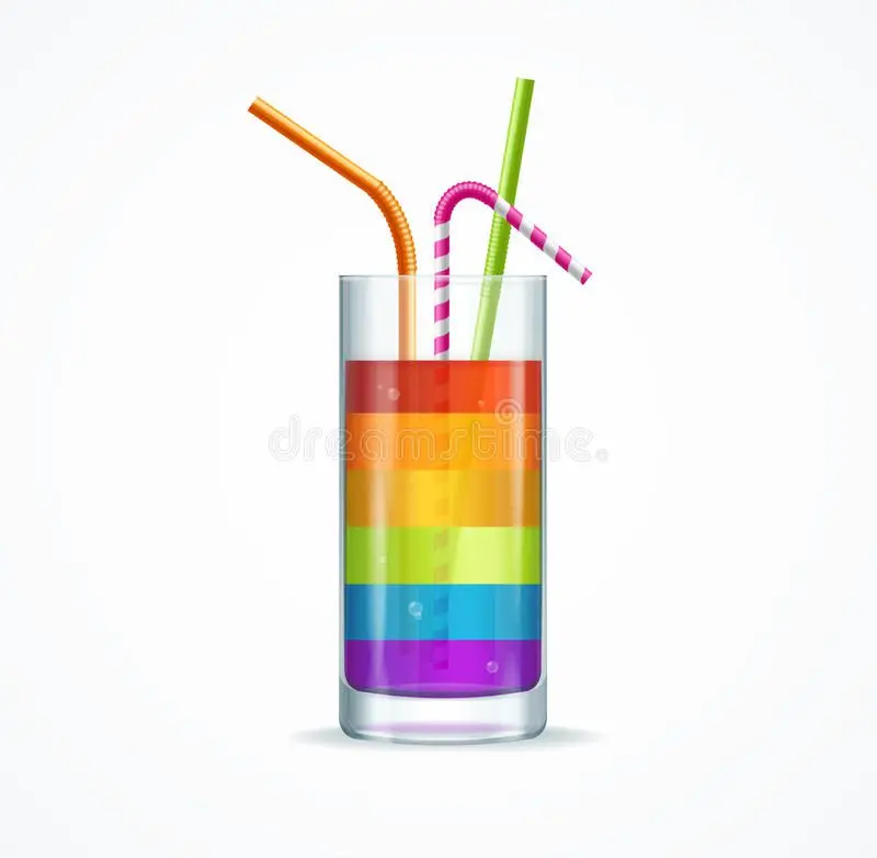 Rainbow cocktail &#8211; alcohol spectrum in one glass