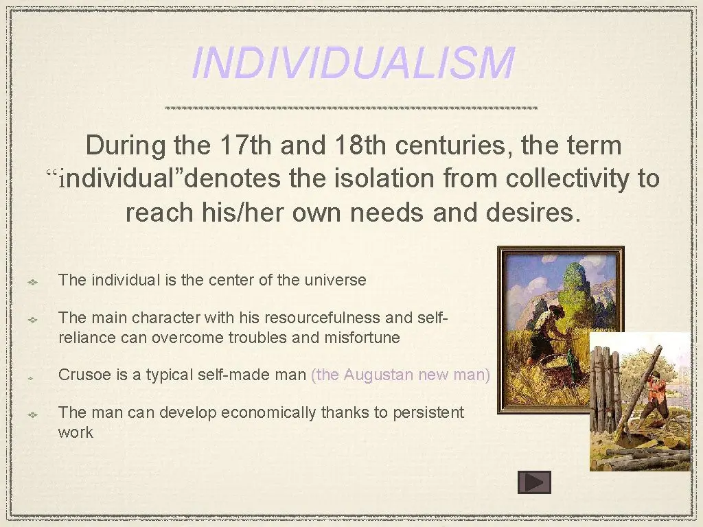 Robinson Crusoe, the illusion of self-sufficiency