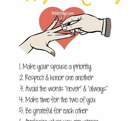 Rules of life for happy couples