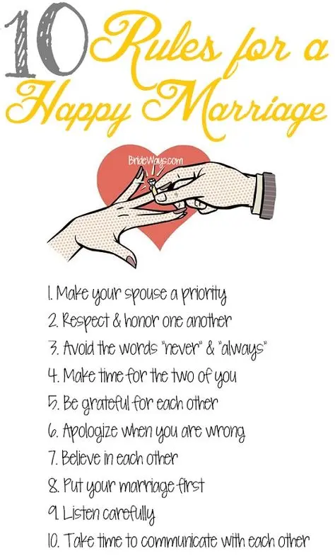 Rules of life for happy couples