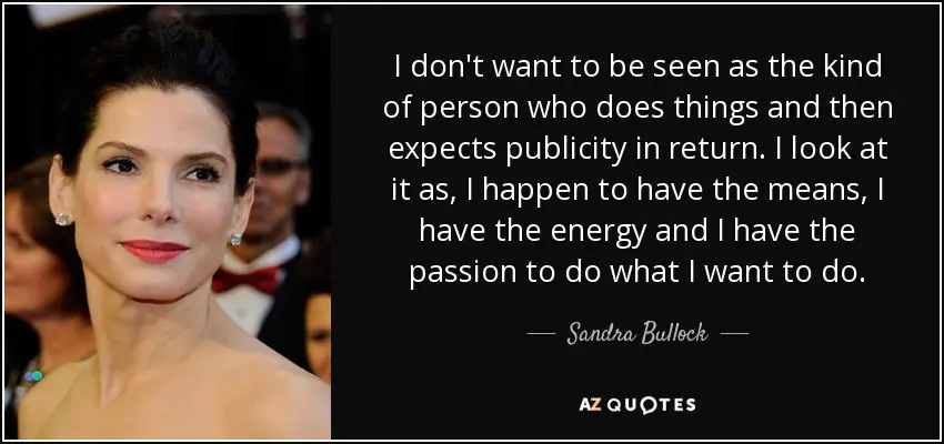 Sandra Bullock: &#8220;I don&#8217;t want to be in control&#8221;