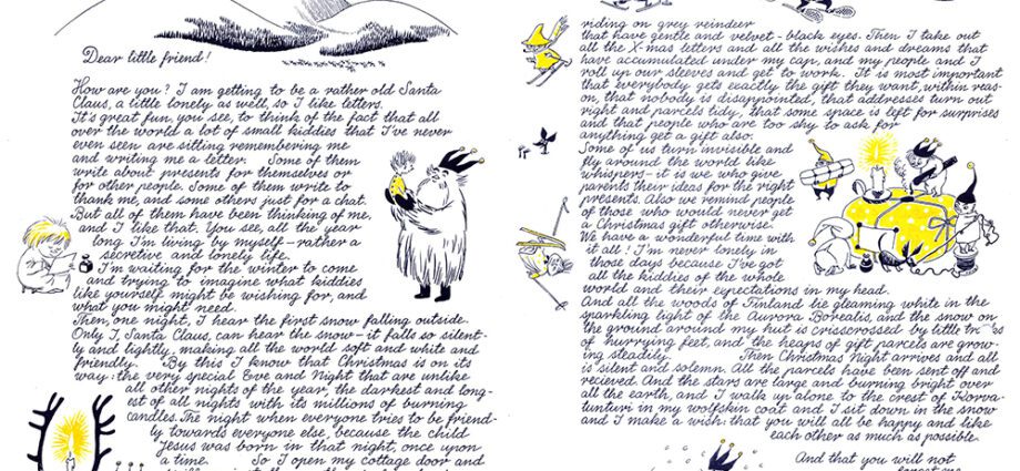 Santa&#8217;s letter written by Tove Jansson