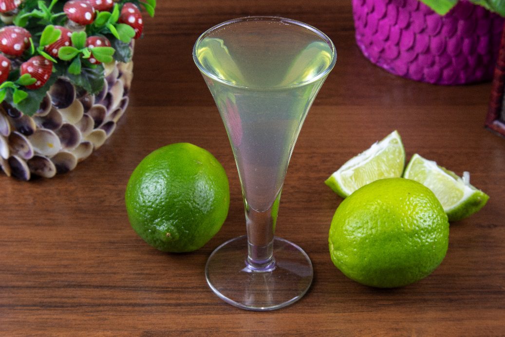 Simple homemade lime liqueur