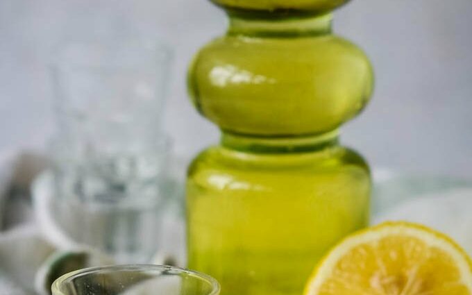 Simple homemade lime liqueur