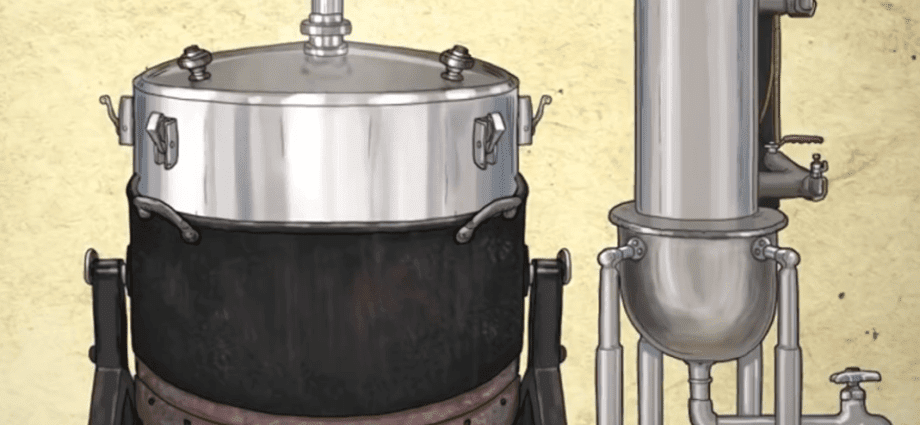 Steam distillation method for thick mash