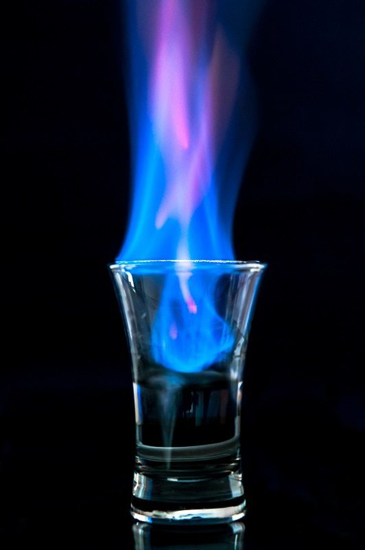 Testing vodka by burning