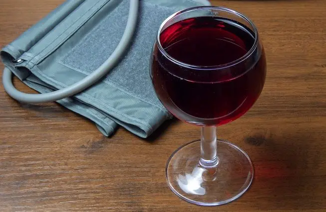 The effect of red and white wine on blood pressure