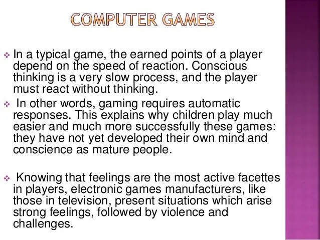 &#8220;The influence of computer games on the psyche of adolescents is exaggerated&#8221;