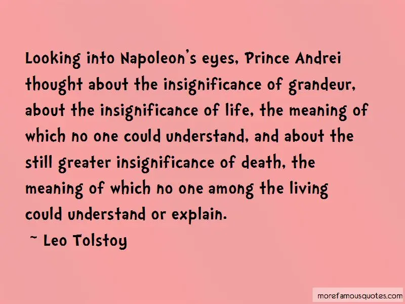 The insignificance and grandeur of life