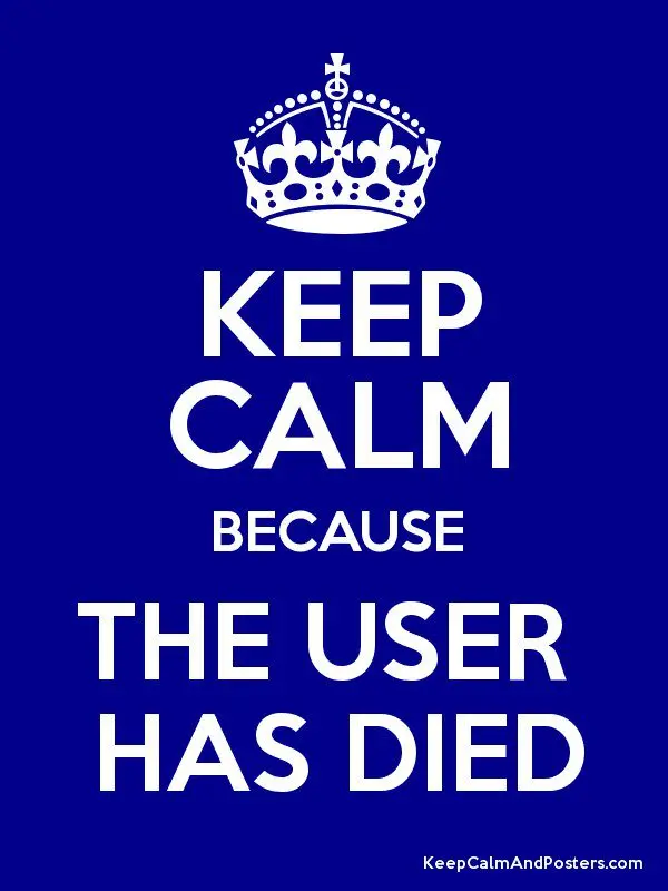 The user has died: what to do with his page?