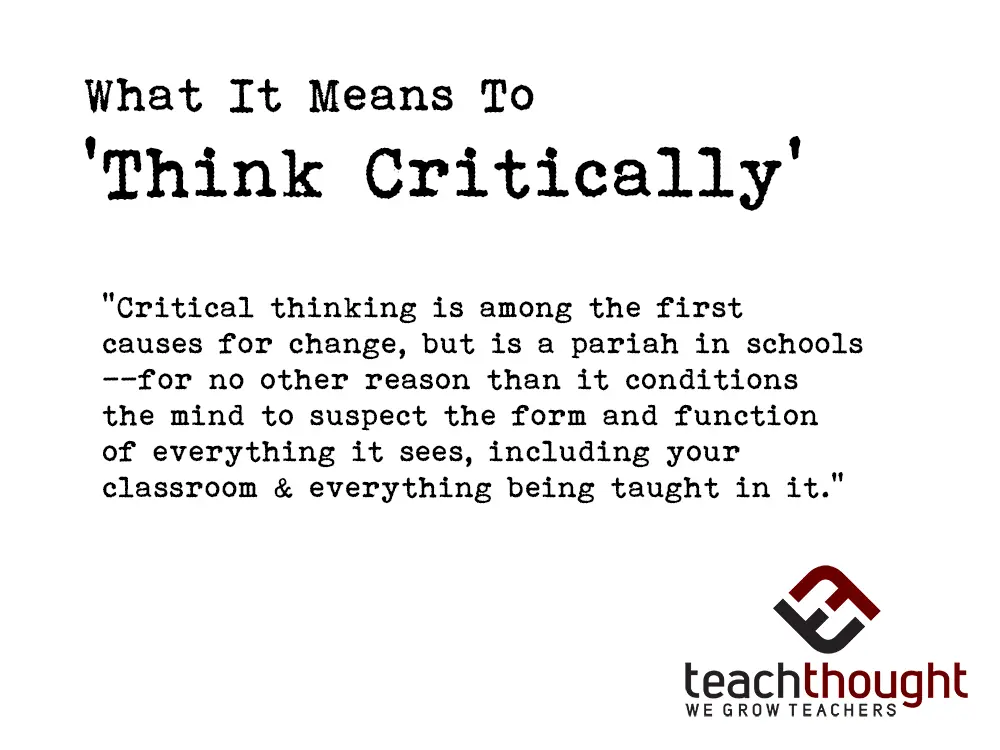 &#8220;Thinking critically means being against&#8221;