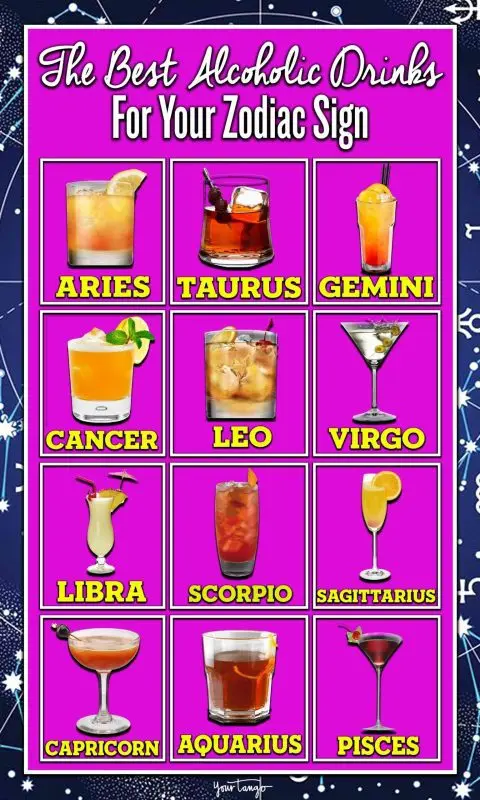 What kind of alcohol do different zodiac signs prefer?