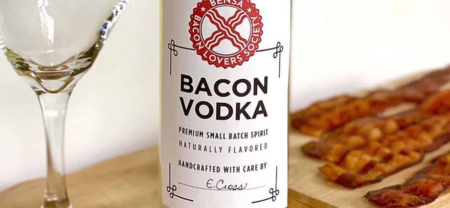 Who invented pepper-bacon vodka and what is its peculiarity.