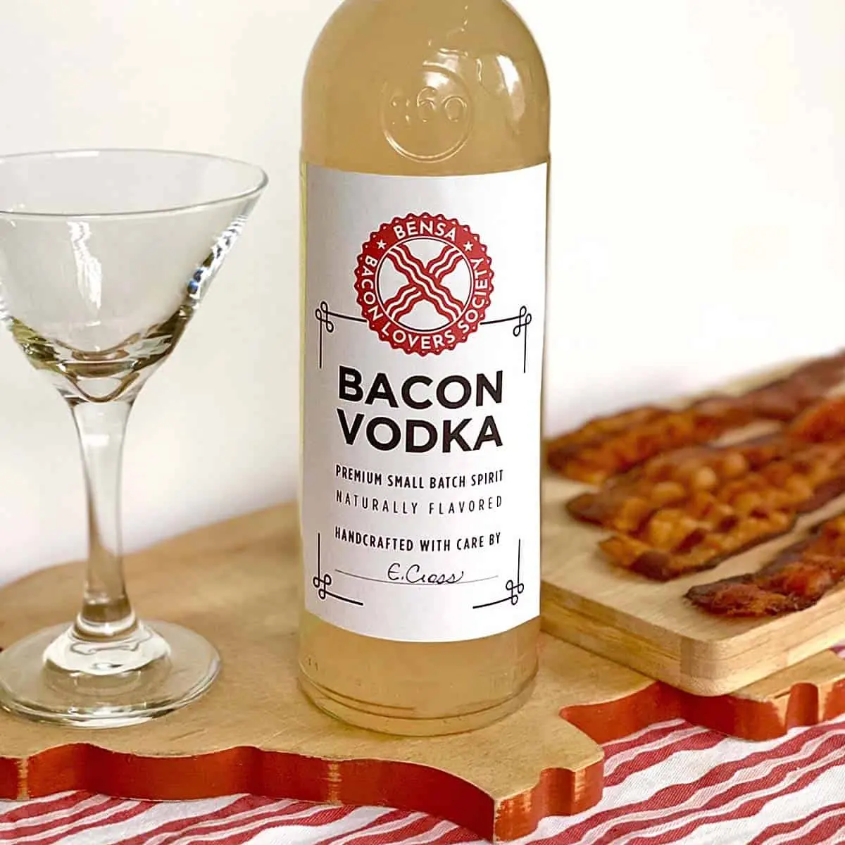 Who invented pepper-bacon vodka and what is its peculiarity.