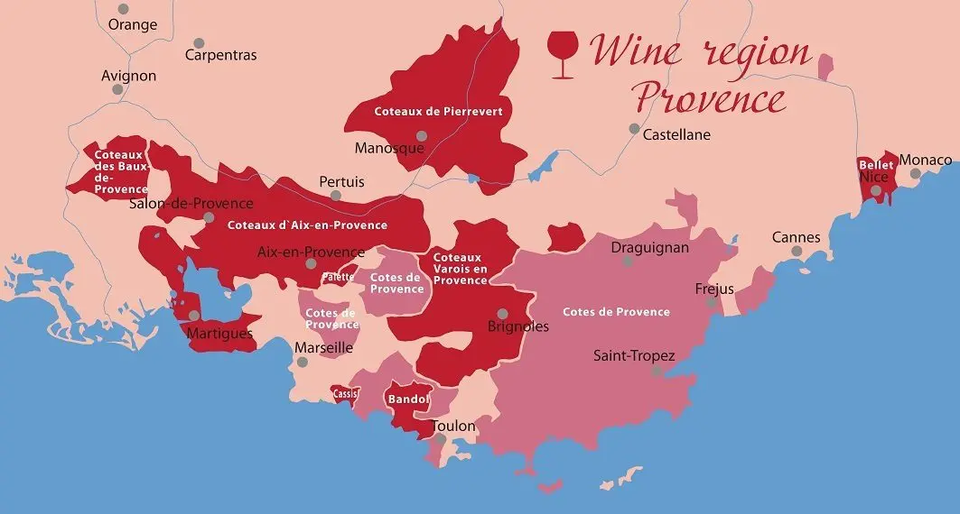 Wines of Provence (Provence wine): pink, red, white