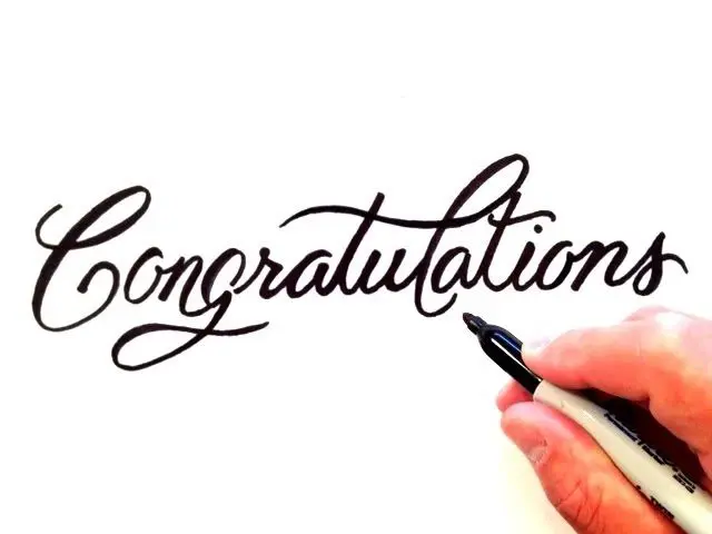 Write congratulations