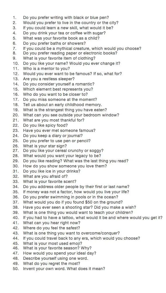 50 Questions to Help Build Deeper Relationships