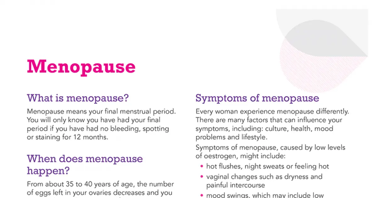 Menopause: what is important to know?