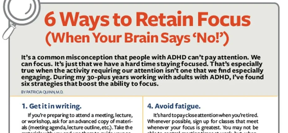 10 Ways to Boost Performance for ADHD Sufferers