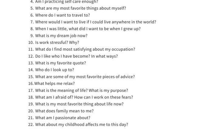 100 interesting questions for yourself and about yourself