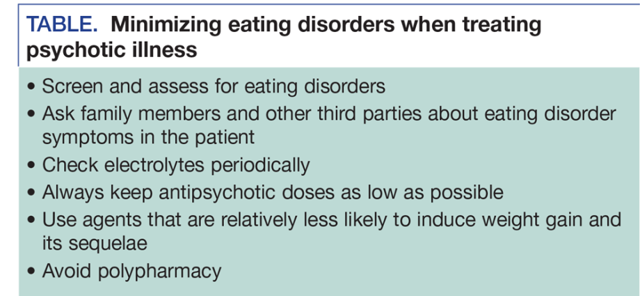 Trouble de l'alimentation dans la schizophrénie