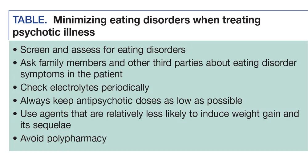 Eating disorder in schizophrenia