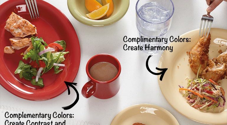 분위기 색상 - 빨간색: 고급 식사를 위한 밝은 요리