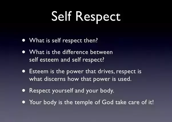 Self-confidence vs self-respect