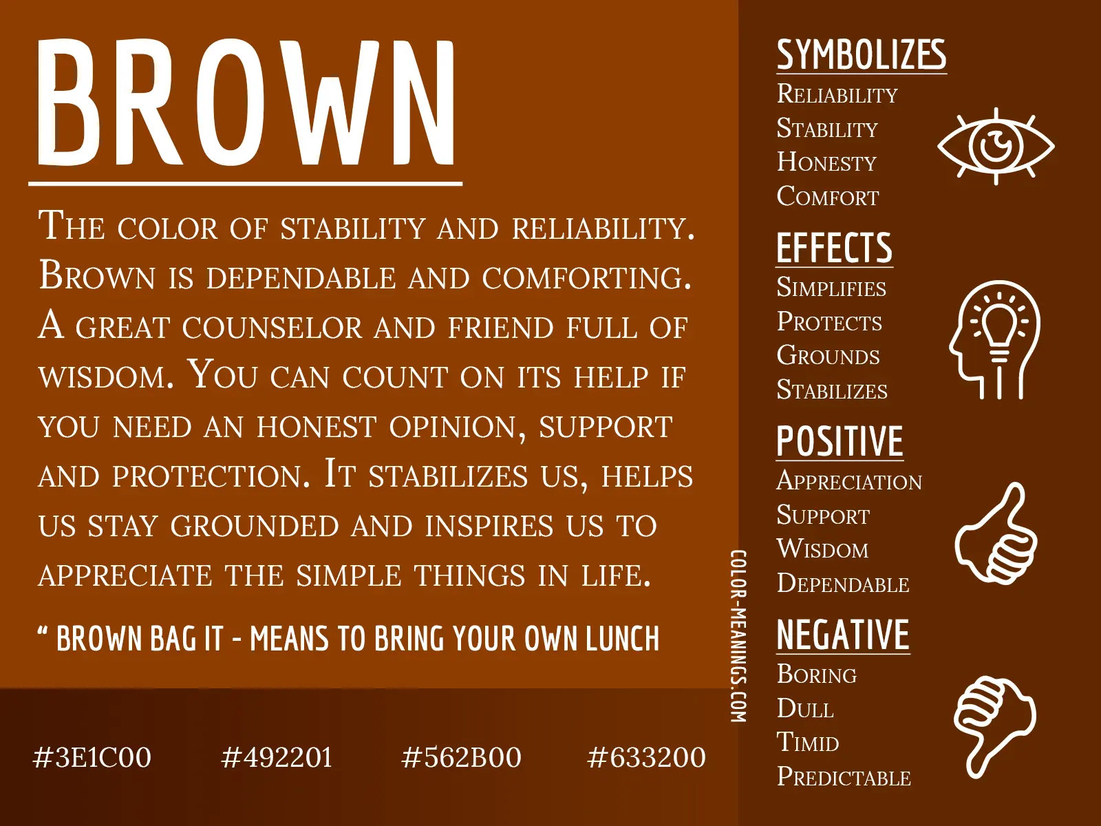 What does brown mean in psychology?