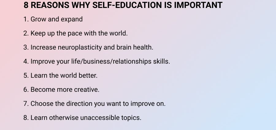 Why do you need a self-education plan and how to make it?