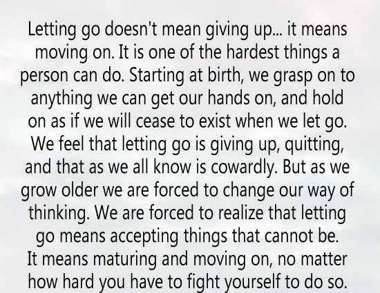 Why does a person not love, but does not let go?