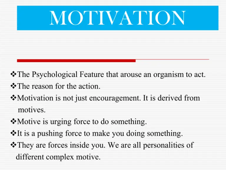 Why you should not confuse the concepts of motivation and stimulation