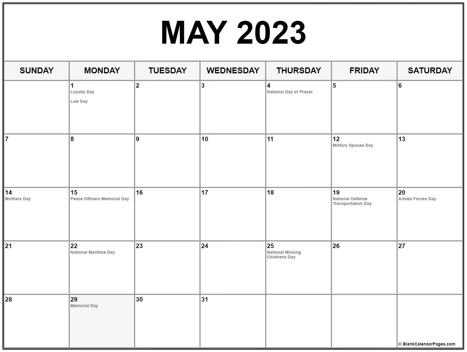 Church holidays in May 2023