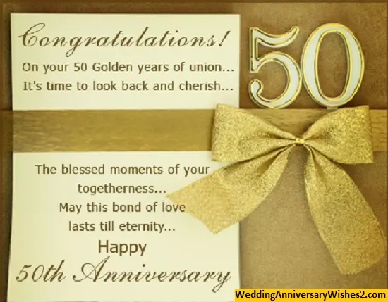 Congratulations on the golden wedding (50 years)