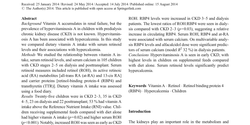 Hypervitaminosis in children