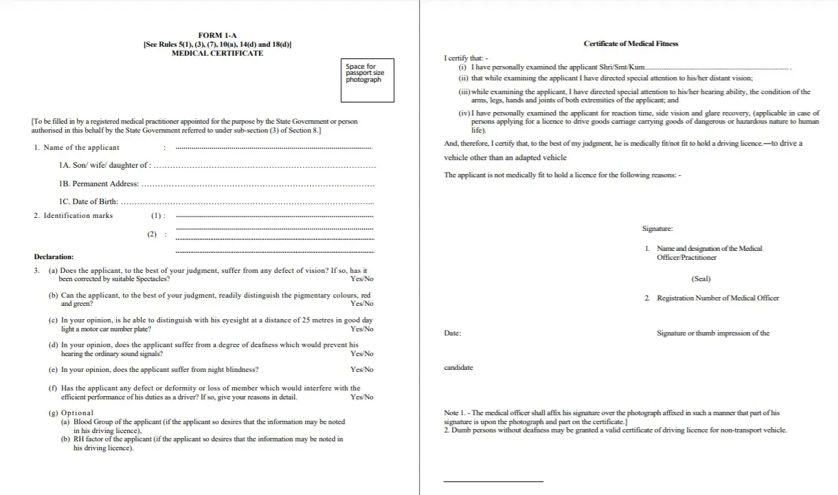 Medical certificate for driving license in 2023