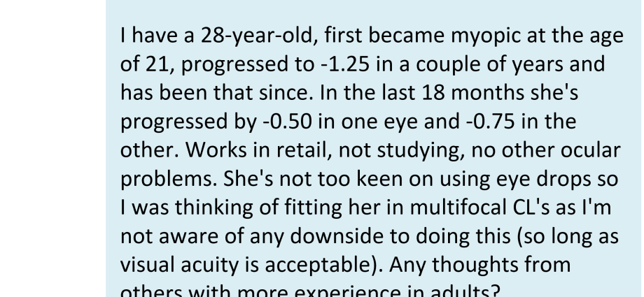 Myopia in adults