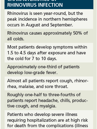 Rhinovirus infection in adults