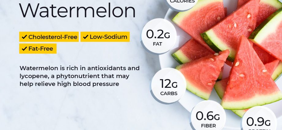 Vesimelonin kalorit 100 grammassa hedelmälihaa