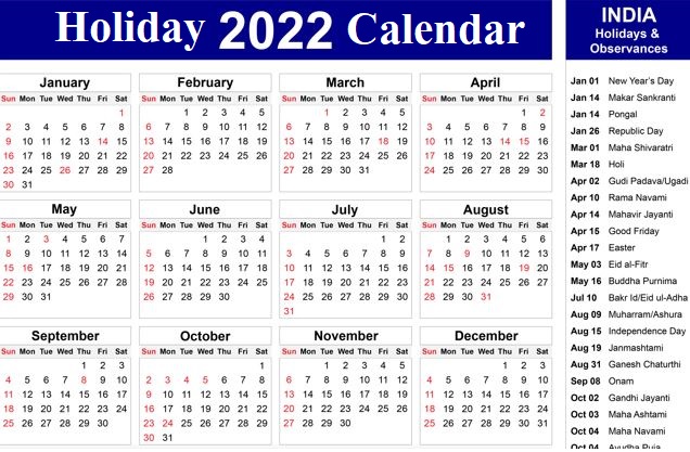 Weekends and public holidays in December 2022