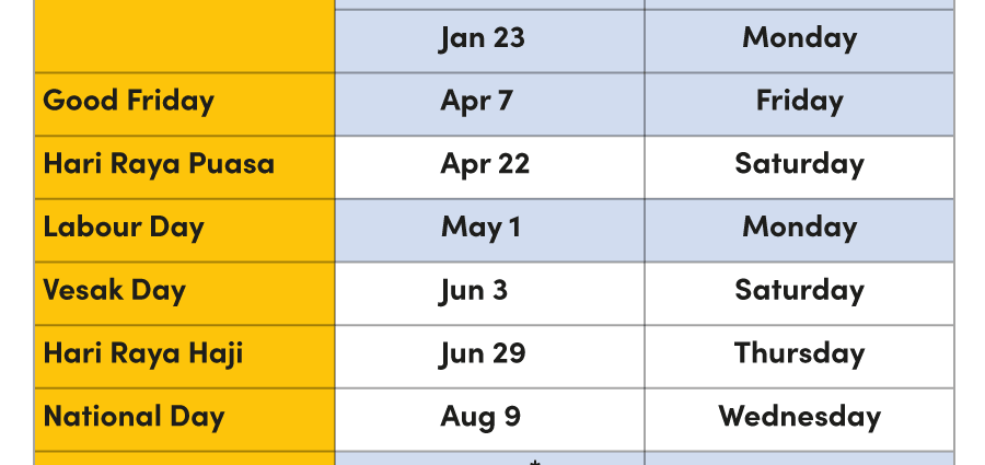 Weekends and public holidays in March 2023