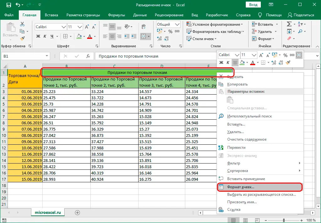 2 Methods to Unmerge Cells in an Excel Table