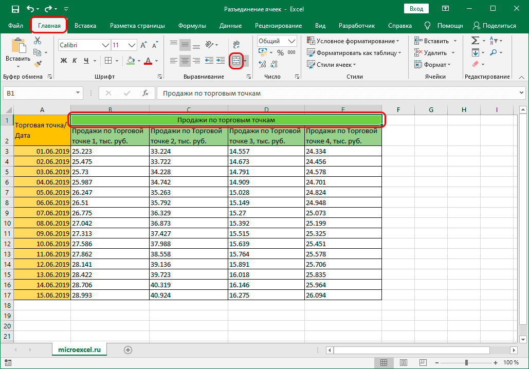 2 Methods to Unmerge Cells in an Excel Table
